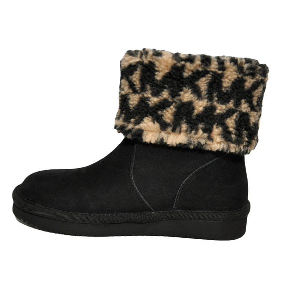 Michael Kors JULIA Faux Suede/Shearling Ankle Boot Bootie Black 5 Nib - Picture 4 of 7